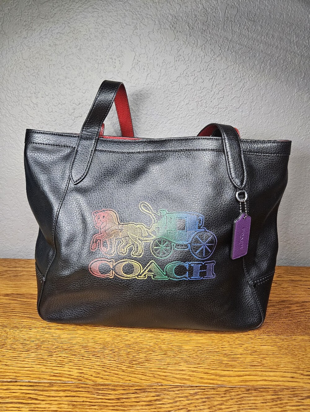 Coach Ombré Embossed Horse and Carriage Leather Tote Bag